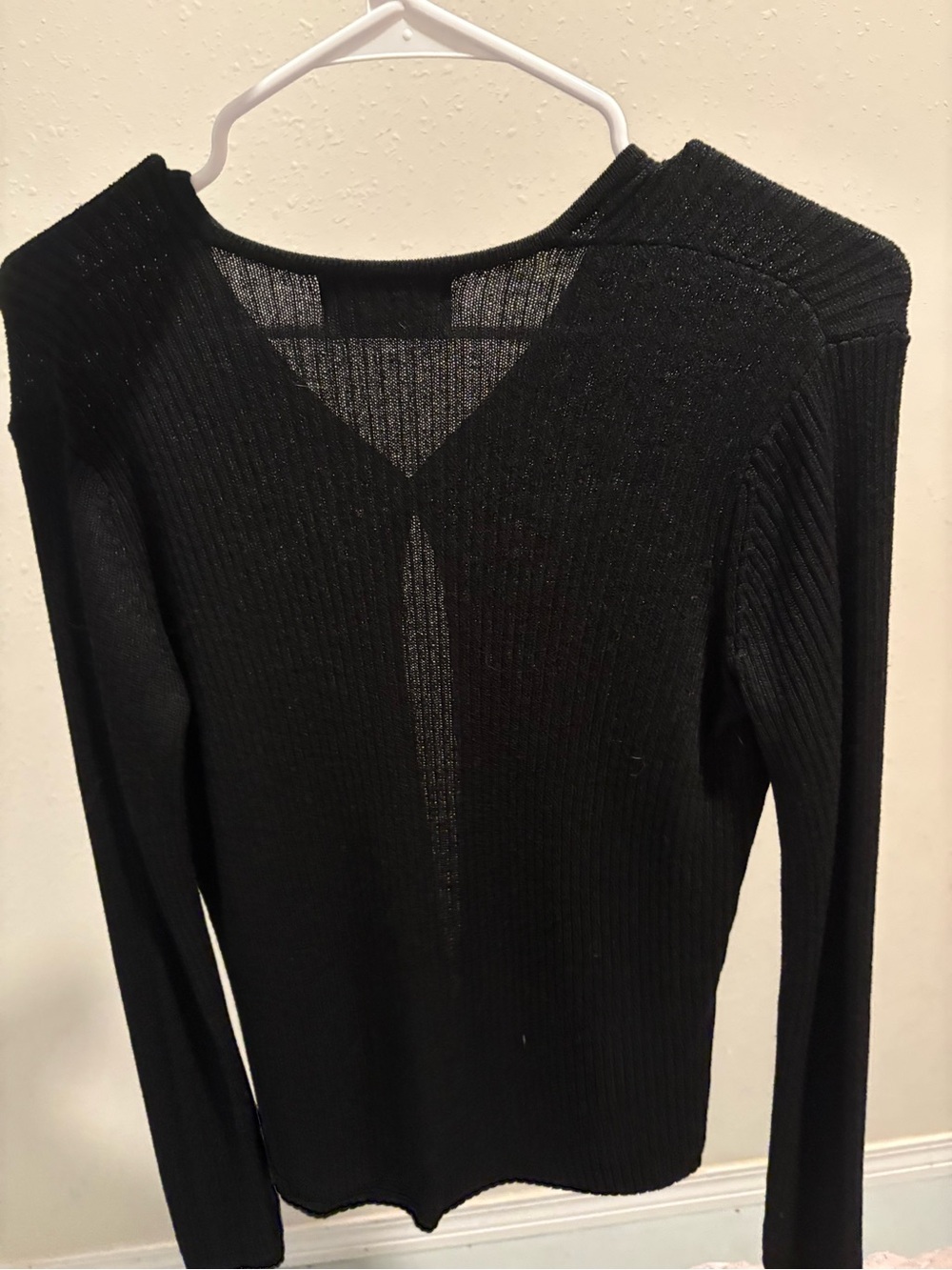 Arbor Black Ribbed Button-Front Cardigan - Picture 2 of 3